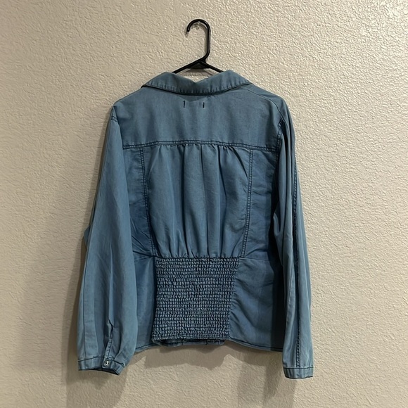 Kroix Womens Size 1X Long Sleeve Shirt Jean Look Pearl Snap - Picture 7 of 10